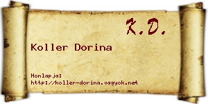 Koller Dorina névjegykártya